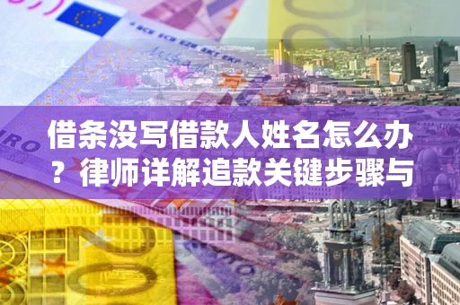济南借条没写借款人姓名怎么办？律师详解追款关键步骤与证据链构建