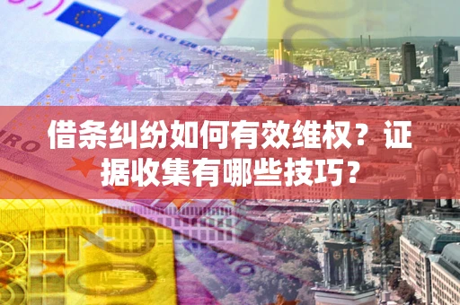 济南借条纠纷如何有效维权？证据收集有哪些技巧？